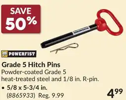 Princess Auto Grade 5 Hitch Pins offer