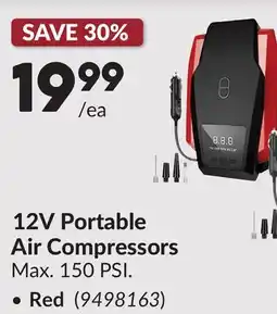 Princess Auto 12V Portable Air Compressors offer