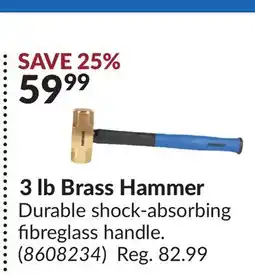 Princess Auto POWERFIST 3 lb Brass Hammer offer
