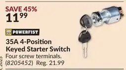 Princess Auto 35A 4-Position Keyed Starter Switch offer