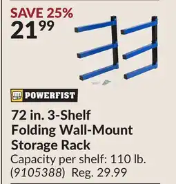 Princess Auto 72 in. 3-Shelf Folding Wall-Mount Storage Rack offer