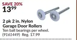 Princess Auto 2 pk 2 in. Nylon Garage Door Rollers offer