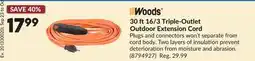 Princess Auto Woods 30 ft16/3 Triple-Outlet Outdoor Extension Cord offer