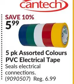 Princess Auto 5 pk Assorted Colours PVC Electrical Tape offer