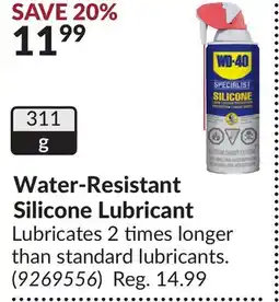 Princess Auto Water-Resistant Silicone Lubricant offer