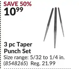 Princess Auto 3 pc Taper Punch Set offer