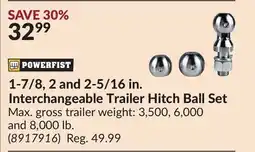 Princess Auto 1-7/8, 2 and 2-5/16 in. Interchangeable Trailer Hitch Ball Set offer