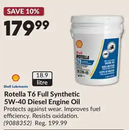 Princess Auto Rotella T6 Full Synthetic 5W-40 Diesel Engine Oil offer