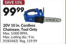 Princess Auto 20V 10 in. Cordless Chainsaw, Tool Only offer