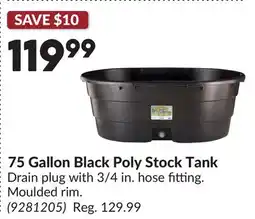 Princess Auto 75 Gallon Black Poly Stock Tank offer