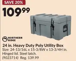 Princess Auto 24 in. Heavy Duty Poly Utility Box offer