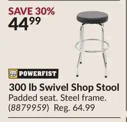 Princess Auto 300 lb Swivel Shop Stool offer