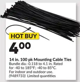 Princess Auto 14 in. 100 pk Mounting Cable Ties offer
