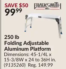 Princess Auto 250 lb Folding Adjustable Aluminum Platform offer