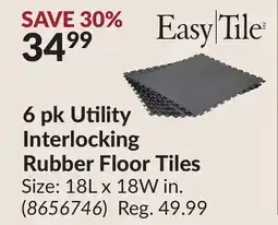 Princess Auto Easy|Tile 6 pk Utility Interlocking Rubber Floor Tiles offer