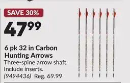 Princess Auto 6 pk 32 in Carbon Hunting Arrows offer