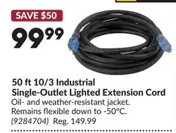 Princess Auto 50 ft10/3 Industrial Single-Outlet Lighted Extension Cord offer