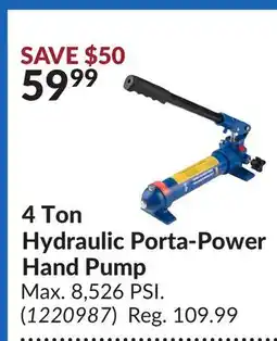 Princess Auto 4 Ton Hydraulic Porta-Power Hand Pump offer