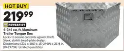 Princess Auto 4-3/4 cu. ftAluminum Trailer Tongue Box offer