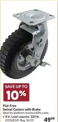 Princess Auto Flat-Free Swivel Casters with Brake • 8 in. Load capacity: 220 lb offer