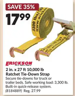 Princess Auto 2 in. x 27 ft10,000 lb Ratchet Tie-Down Strap offer