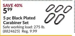 Princess Auto 5 pc Black Plated Carabiner Set offer