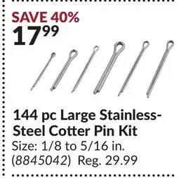 Princess Auto 144 pc Large Stainless- Steel Cotter Pin Kit offer