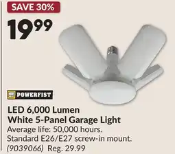 Princess Auto LED 6,000 Lumen White 5-Panel Garage Light offer