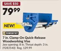 Princess Auto POWERFIST 7 in. Clamp-On Quick-Release Woodworking Vise offer