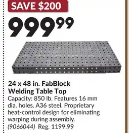 Princess Auto 24 x 48 in. FabBlock Welding Table Top offer