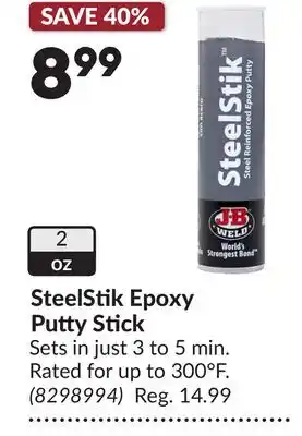 Princess Auto SteelStik Epoxy Putty Stick offer