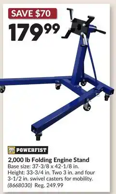 Princess Auto 2,000 lb Folding Engine Stand offer