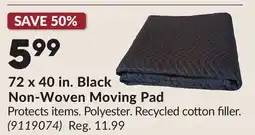 Princess Auto 72 x 40 in. Black Non-Woven Moving Pad offer