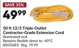 Princess Auto 50 ft12/3 Triple-Outlet Contractor-Grade Extension Cord offer