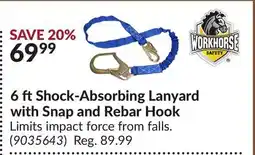 Princess Auto 6 ftShock-Absorbing Lanyard with Snap and Rebar Hook offer