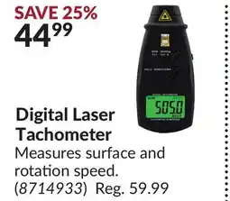 Princess Auto Digital Laser Tachometer offer