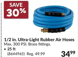 Princess Auto 1/2 in. Ultra-Light Rubber Air Hoses • 25 ft offer