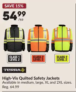 Princess Auto High-Vis Quilted Safety Jackets offer