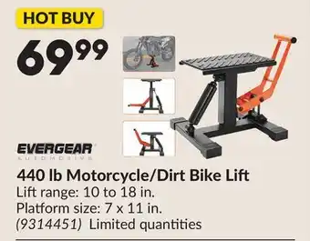 Princess Auto 440 lb Motorcycle/Dirt Bike Lift offer