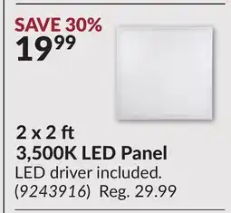 Princess Auto 2 x 2 3,500K LED Panel offer