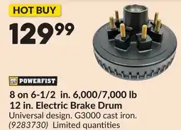 Princess Auto POWERFIST 8 on 6-1/2 in. 6,000/7,000 lb 12 in. Electric Brake Drum offer