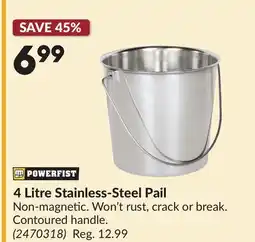 Princess Auto 4 Litre Stainless-Steel Pail offer
