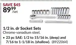 Princess Auto 1/2 in. dr Socket Sets offer