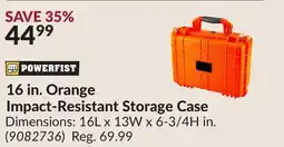 Princess Auto 16 in. Orange Impact-Resistant Storage Case offer