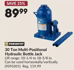 Princess Auto 30 Ton Multi-Positional Hydraulic Bottle Jack offer