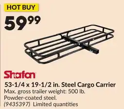 Princess Auto 53-1/4 x 19-1/2 in. Steel Cargo Carrier offer