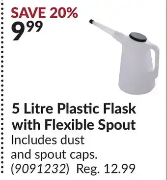 Princess Auto 5 Litre Plastic Flask with Flexible Spout offer
