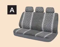 Princess Auto 4 pc. One bench seat and 3 headrest covers. Grey/White Seat and Headrest Cover Set offer