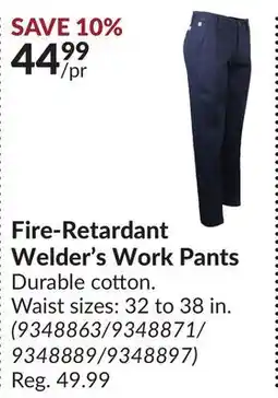 Princess Auto Fire-Retardant Welder's Work Pants offer