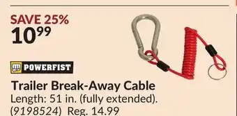 Princess Auto Trailer Break-Away Cable offer